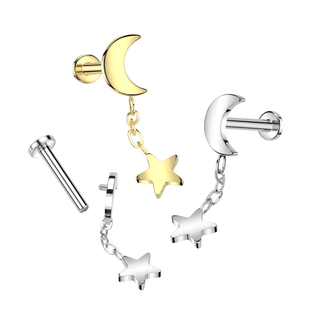 Starry Night Crescent Dangle